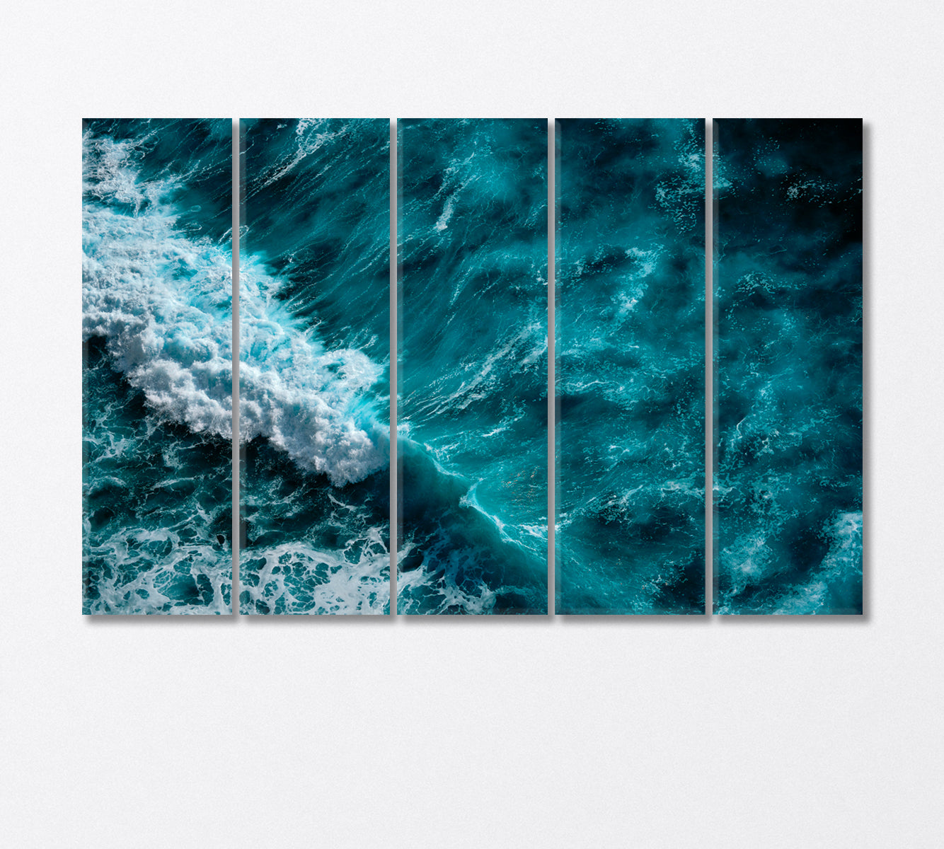 Seething Foamy Ocean Waves Canvas Print-Canvas Print-CetArt-5 Panels-36x24 inches-CetArt