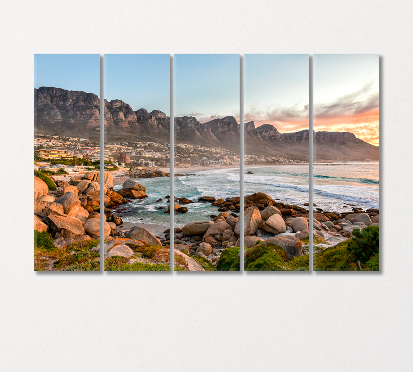 Camps Bay Beach South Africa Canvas Print-Canvas Print-CetArt-5 Panels-36x24 inches-CetArt