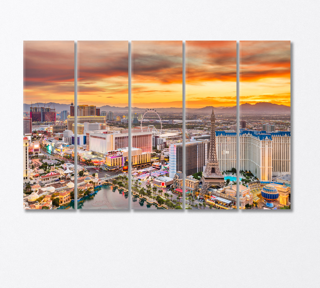 Las Vegas at Dusk Canvas Print-Canvas Print-CetArt-5 Panels-36x24 inches-CetArt