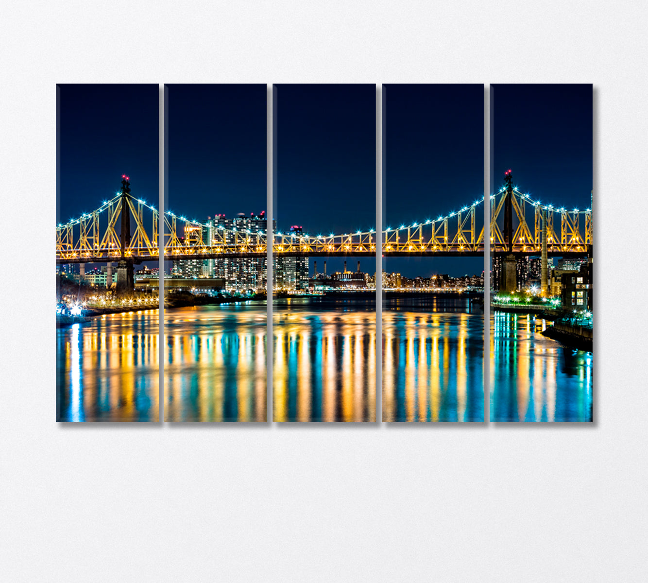 Queensboro Bridge New York Canvas Print-Canvas Print-CetArt-5 Panels-36x24 inches-CetArt