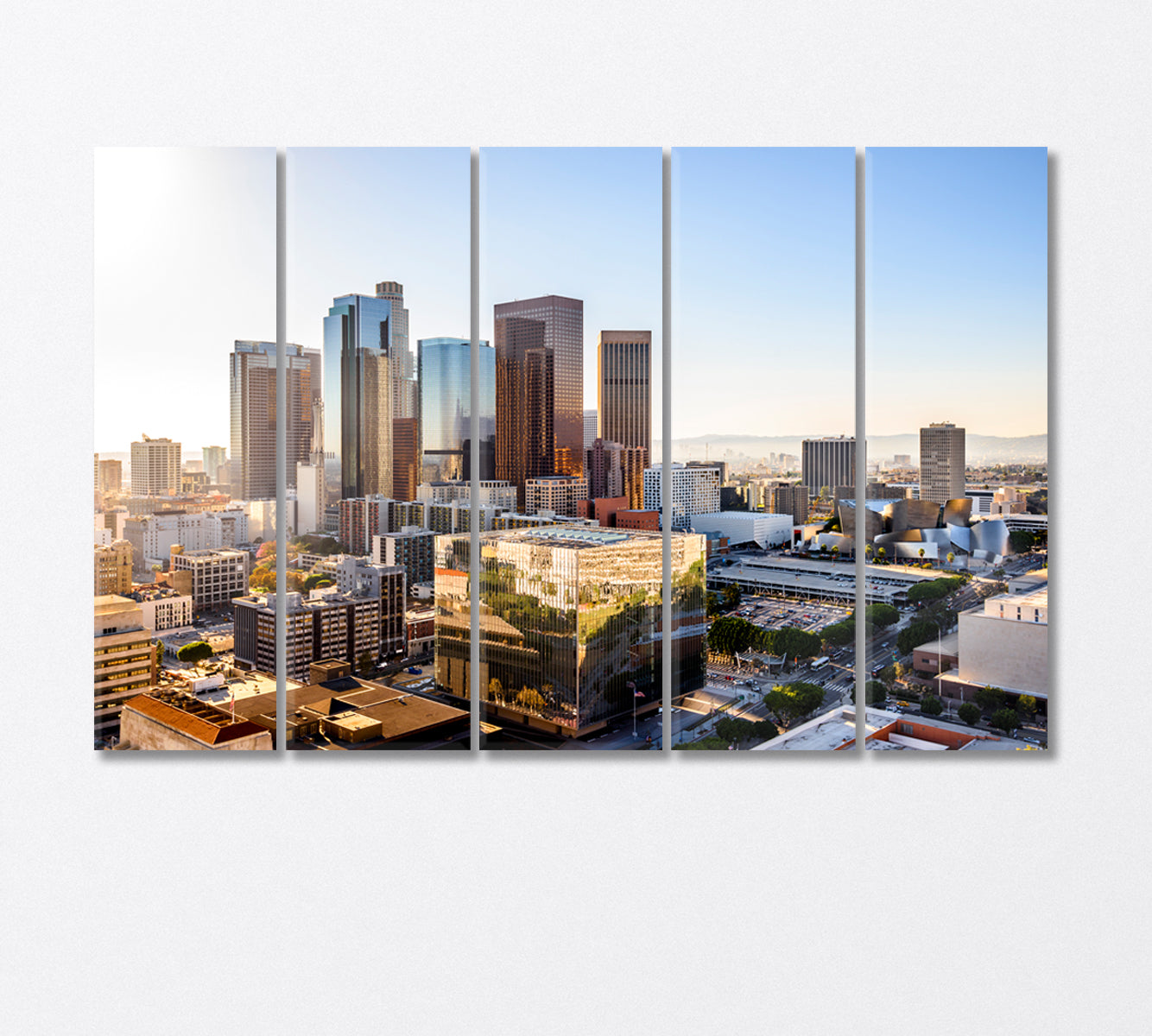 High-rise Buildings Los Angeles California USA Canvas Print-Canvas Print-CetArt-5 Panels-36x24 inches-CetArt