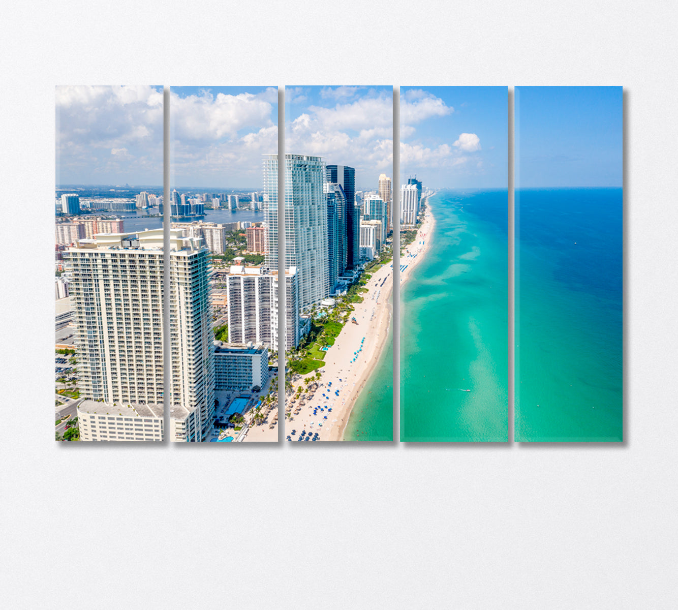 Miami Coast Canvas Print-Canvas Print-CetArt-5 Panels-36x24 inches-CetArt