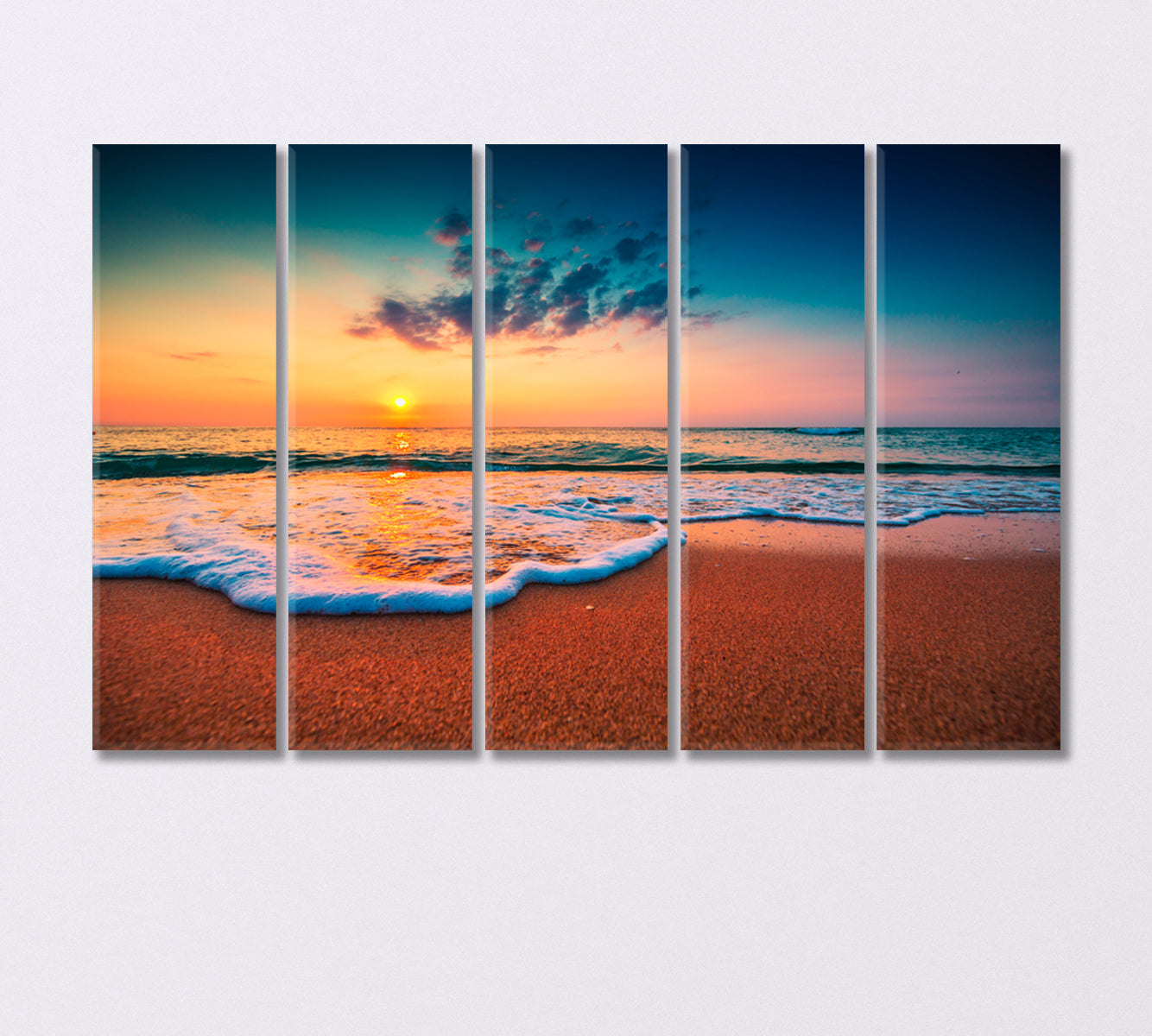 Sunrise over the Sea Canvas Print-Canvas Print-CetArt-5 Panels-36x24 inches-CetArt