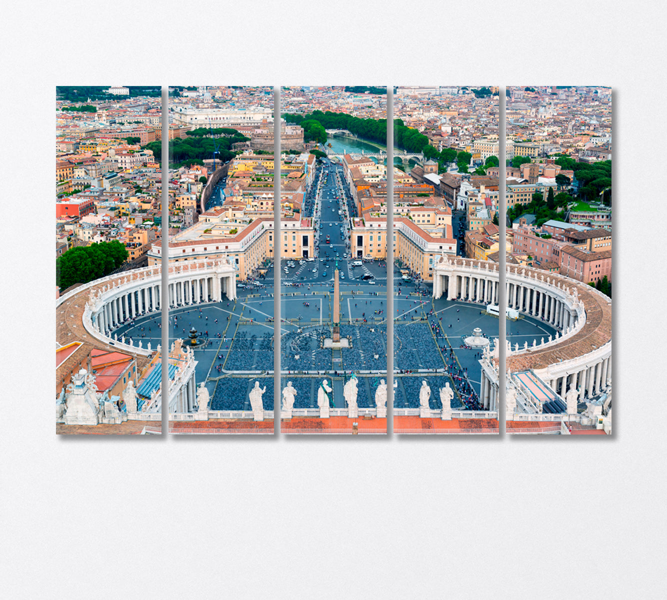 St Peter Square Vatican Rome Canvas Print-Canvas Print-CetArt-5 Panels-36x24 inches-CetArt