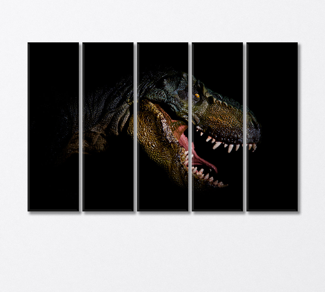 Dinosaur Head in the Dark Canvas Print-Canvas Print-CetArt-5 Panels-36x24 inches-CetArt