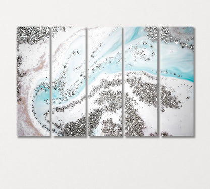 Abstract Liquid Marble in Pastel Colors Canvas Print-Canvas Print-CetArt-5 Panels-36x24 inches-CetArt