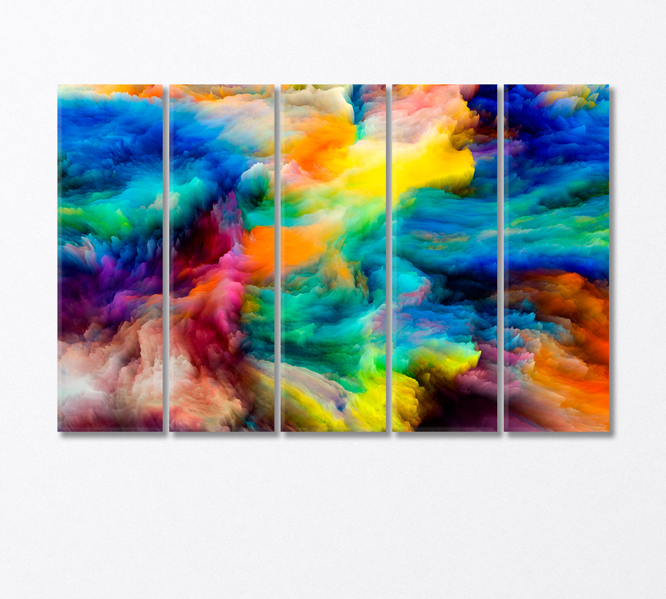 Abstract Bright Multicolor Smoke Canvas Print-Canvas Print-CetArt-5 Panels-36x24 inches-CetArt