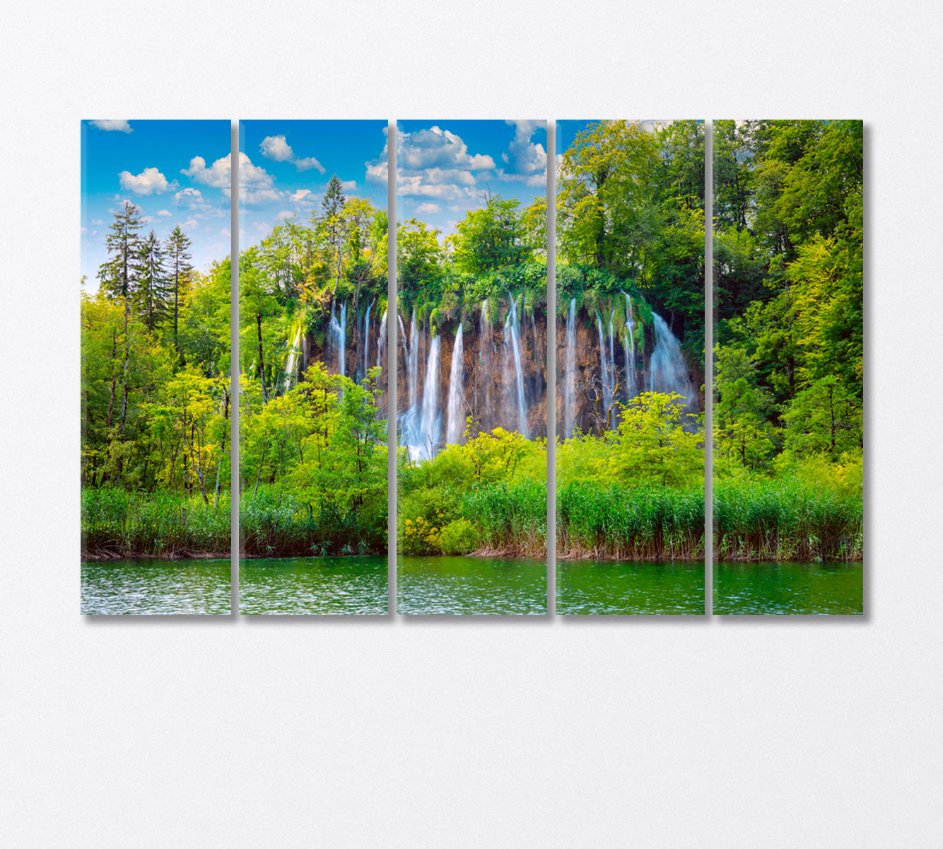 Waterfalls in Plitvice Lakes National Park Croatia Canvas Print-Canvas Print-CetArt-5 Panels-36x24 inches-CetArt