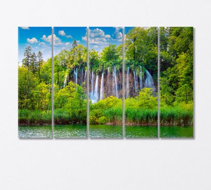 Waterfalls in Plitvice Lakes National Park Croatia Canvas Print-Canvas Print-CetArt-5 Panels-36x24 inches-CetArt