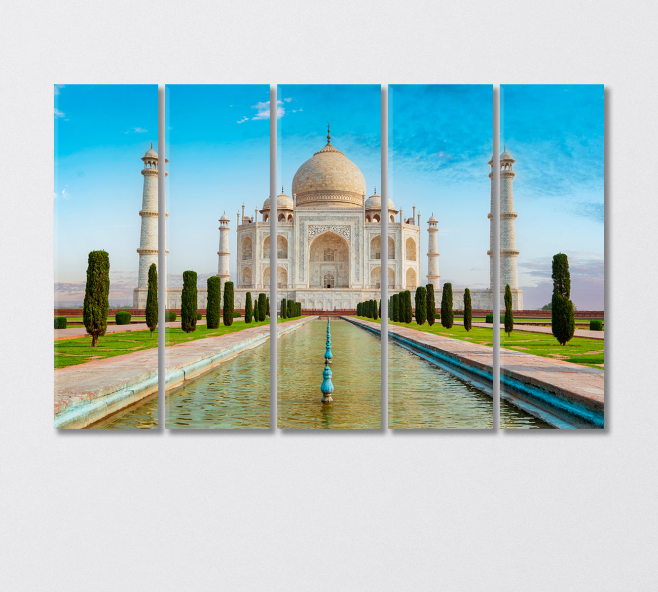 Taj Mahal Mosque India Canvas Print-Canvas Print-CetArt-5 Panels-36x24 inches-CetArt