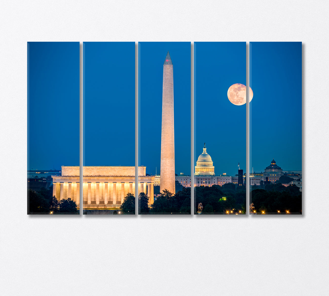 Washington Monument USA Canvas Print-Canvas Print-CetArt-5 Panels-36x24 inches-CetArt