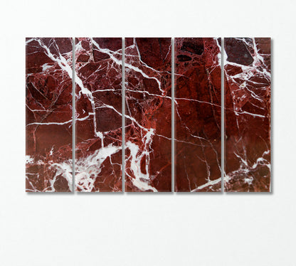 Dark Red Marble Canvas Print-Canvas Print-CetArt-5 Panels-36x24 inches-CetArt