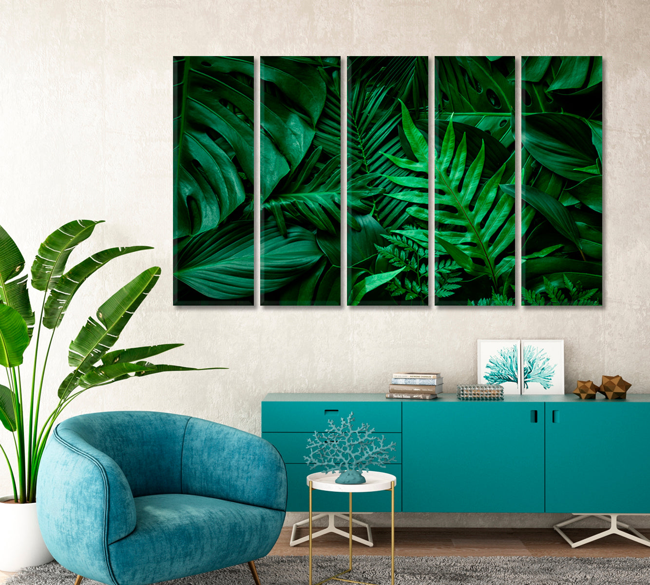 Green Leaves Close Up Canvas Print-Canvas Print-CetArt-1 Panel-24x16 inches-CetArt