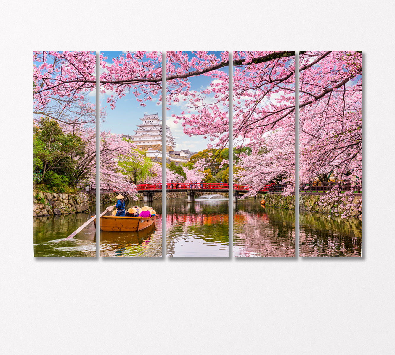Himeji Castle and Cherry Blossom Season Japan Canvas Print-Canvas Print-CetArt-5 Panels-36x24 inches-CetArt
