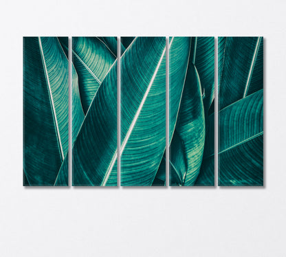 Large Tropical Leaves Canvas Print-Canvas Print-CetArt-5 Panels-36x24 inches-CetArt