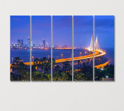 Bandra Worli Sea Link Mumbai India Canvas Print-Canvas Print-CetArt-5 Panels-36x24 inches-CetArt