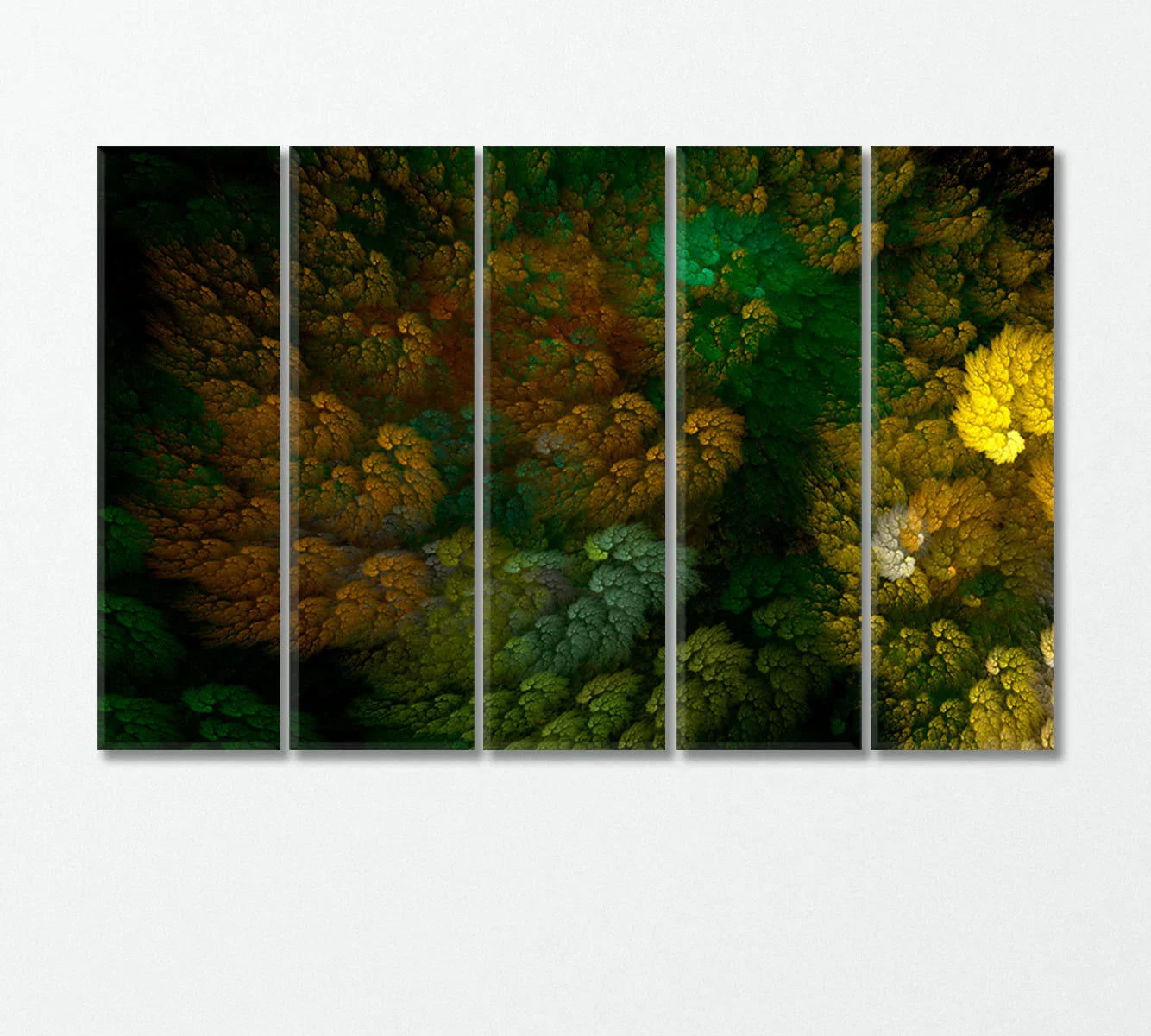 Abstract Multicolor Forest as a 5-panel set — tall proportion for high ceilings.