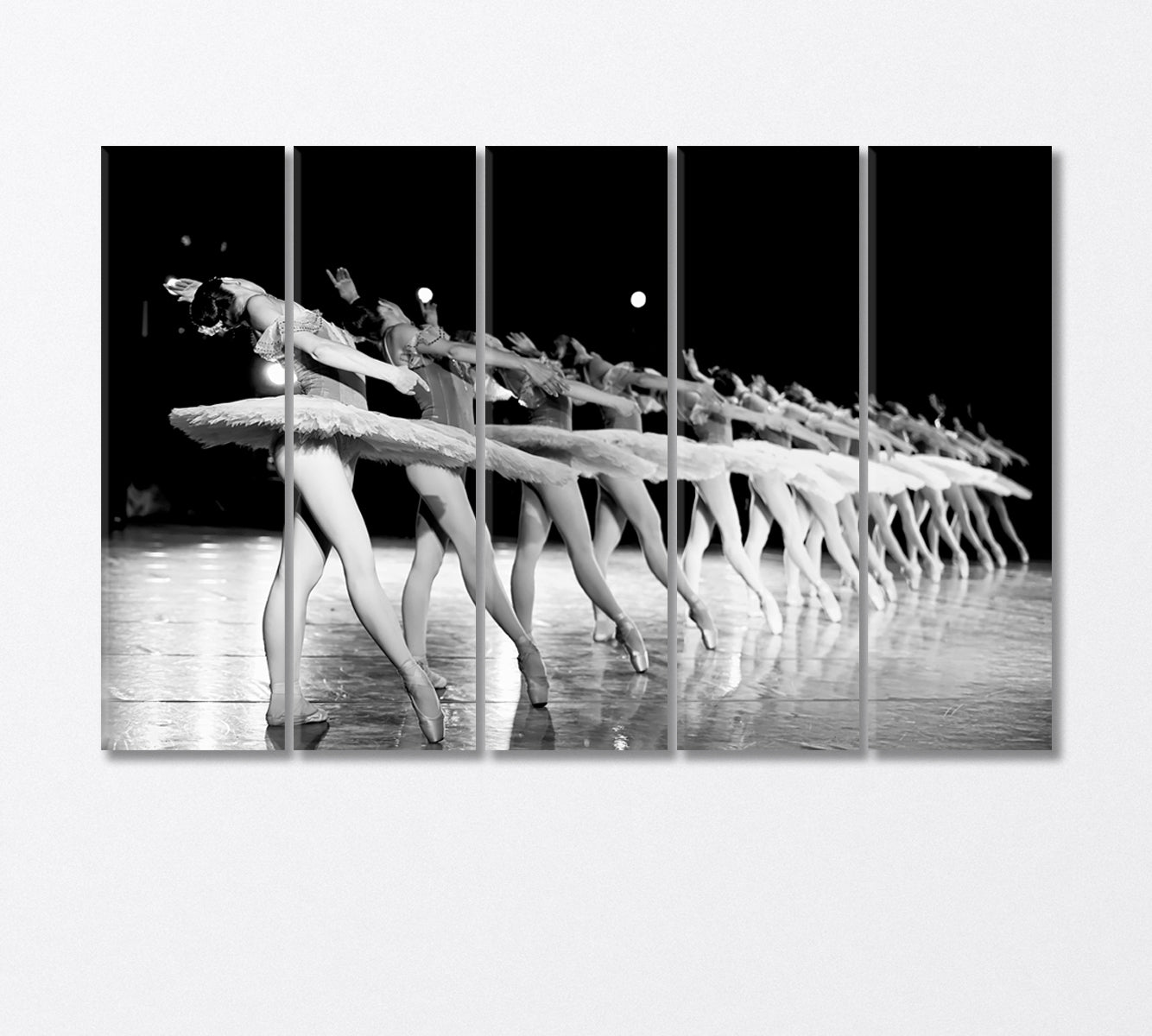 Graceful Ballet Dancers on Stage Canvas Print-Canvas Print-CetArt-5 Panels-36x24 inches-CetArt