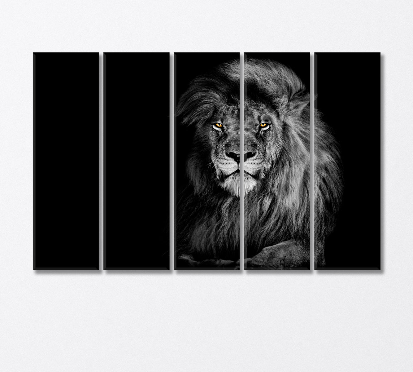 Lion King in Black and White Art Canvas Print-Canvas Print-CetArt-5 Panels-36x24 inches-CetArt