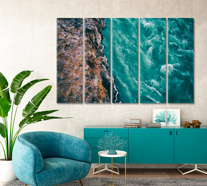 Iceland's Turquoise River Canvas Print-Canvas Print-CetArt-5 Panels-36x24 inches-CetArt