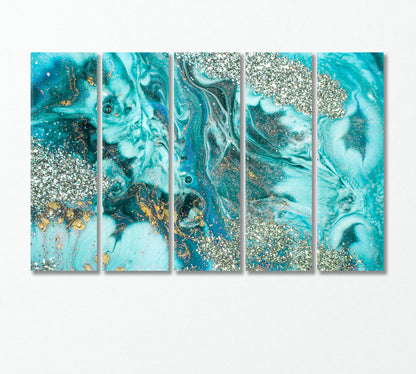 Marble Abstraction in Oriental Style Canvas Print-Canvas Print-CetArt-5 Panels-36x24 inches-CetArt
