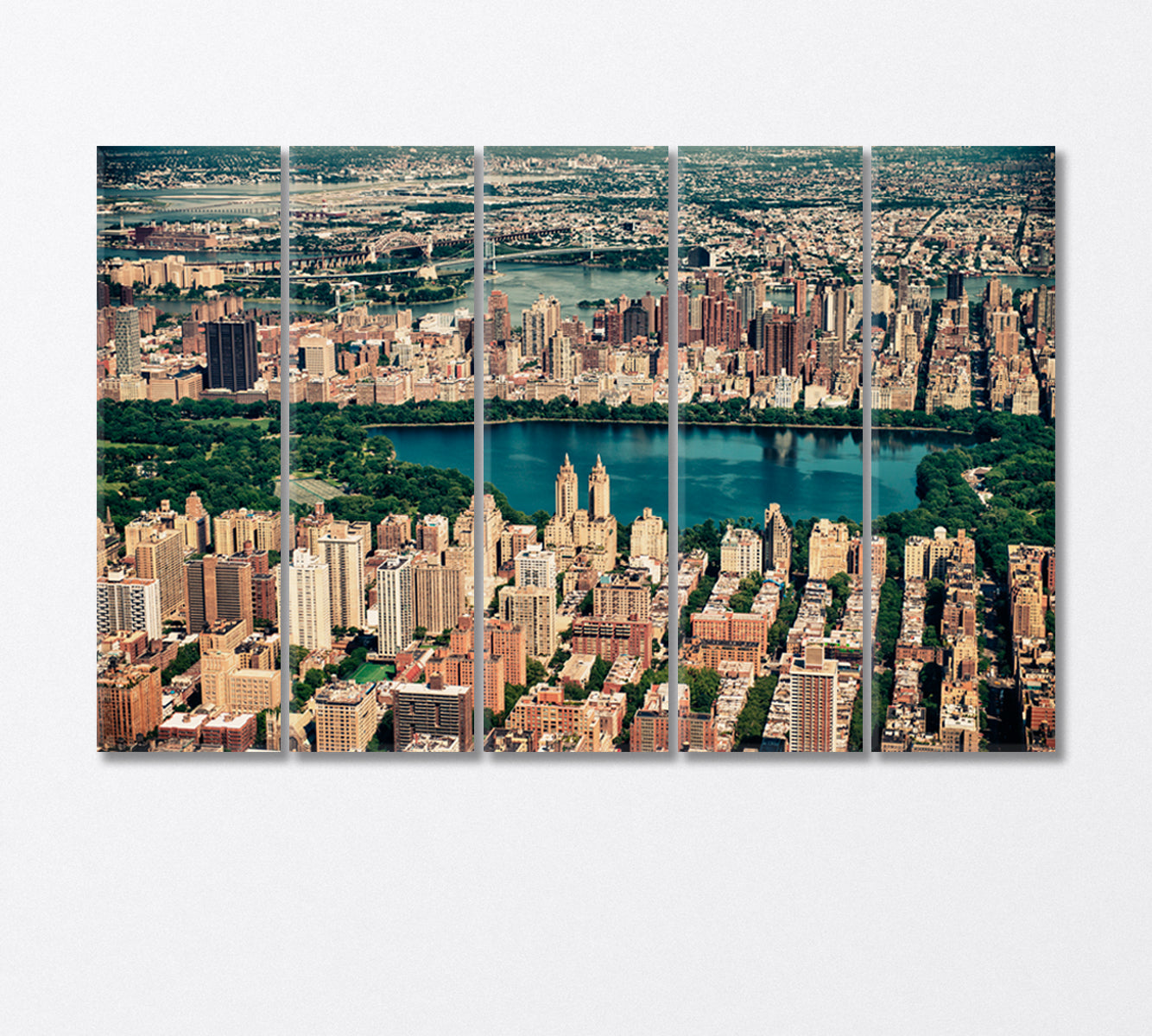 Aerial View of Central Park Manhattan Canvas Print-Canvas Print-CetArt-5 Panels-36x24 inches-CetArt