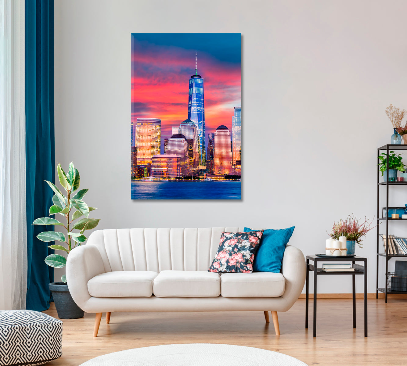 New York Lower Manhattan Skyline United States of America Canvas Print-Canvas Print-CetArt-1 panel-16x24 inches-CetArt