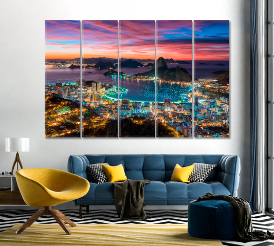 Sunset in Rio de Janeiro Brazil Canvas Print-Canvas Print-CetArt-1 Panel-24x16 inches-CetArt