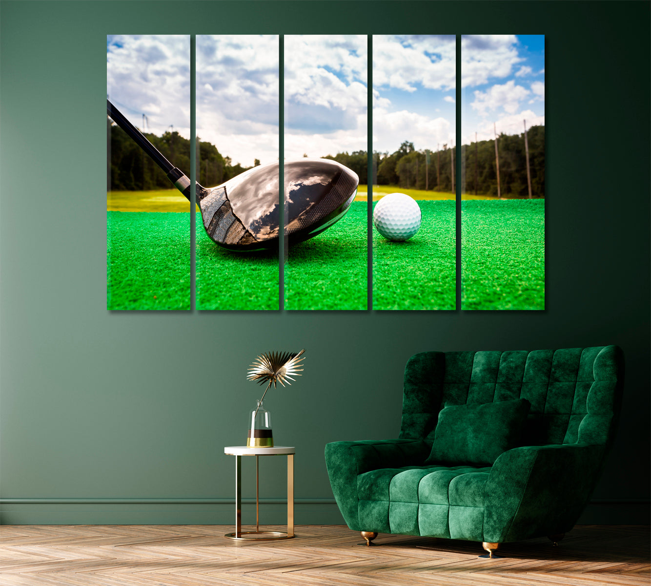 Golf Ball and Putter Canvas Print-Canvas Print-CetArt-1 Panel-24x16 inches-CetArt