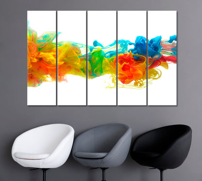 Abstract Colorful Ink Splash Canvas Print-Canvas Print-CetArt-1 Panel-24x16 inches-CetArt