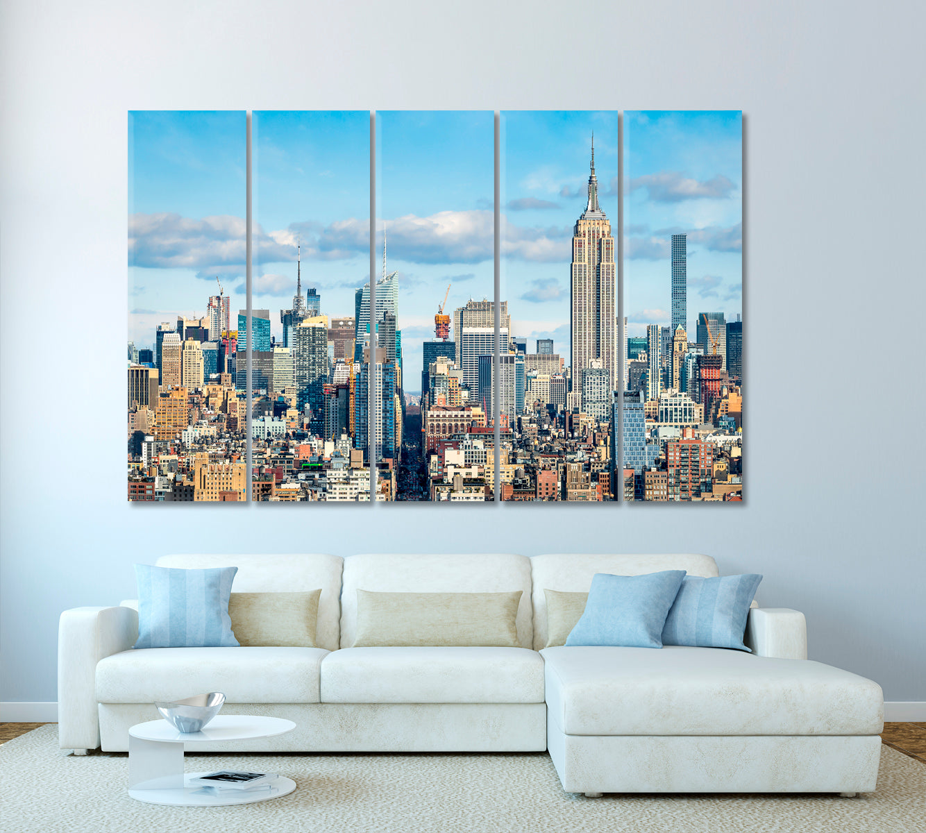Skyscrapers Manhattan New York Canvas Print-Canvas Print-CetArt-5 Panels-36x24 inches-CetArt