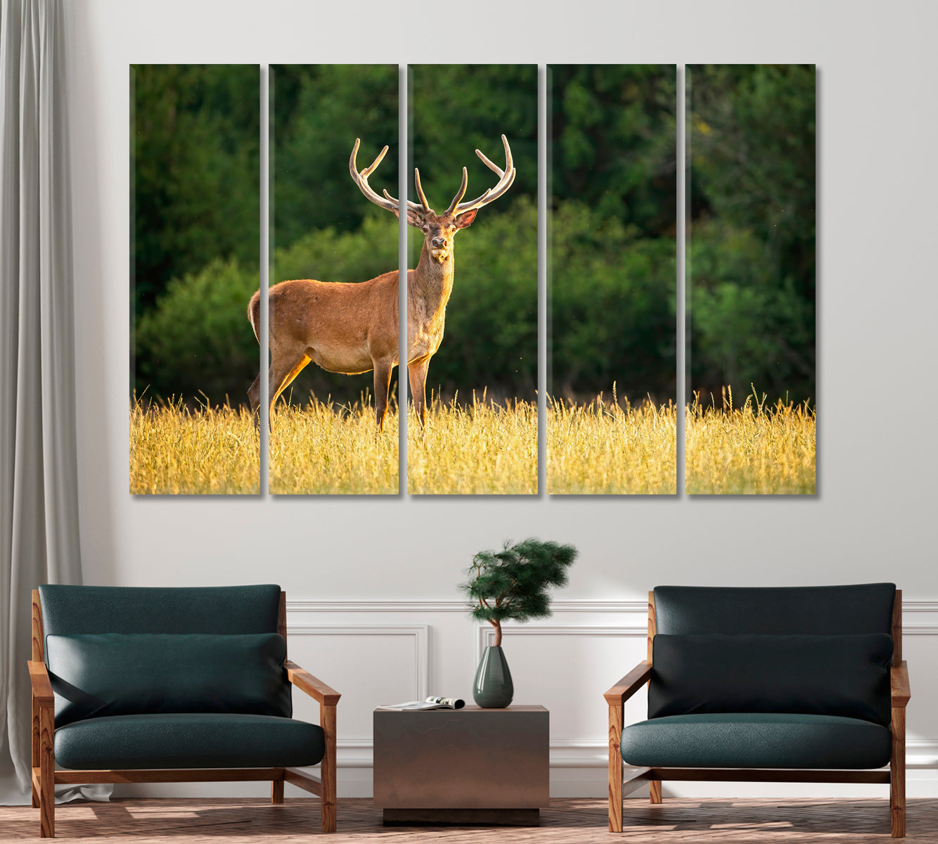 Deer in the Field Canvas Print-Canvas Print-CetArt-1 Panel-24x16 inches-CetArt