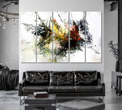 Splashing Yellow Black and Red Ink Canvas Print-Canvas Print-CetArt-1 Panel-24x16 inches-CetArt