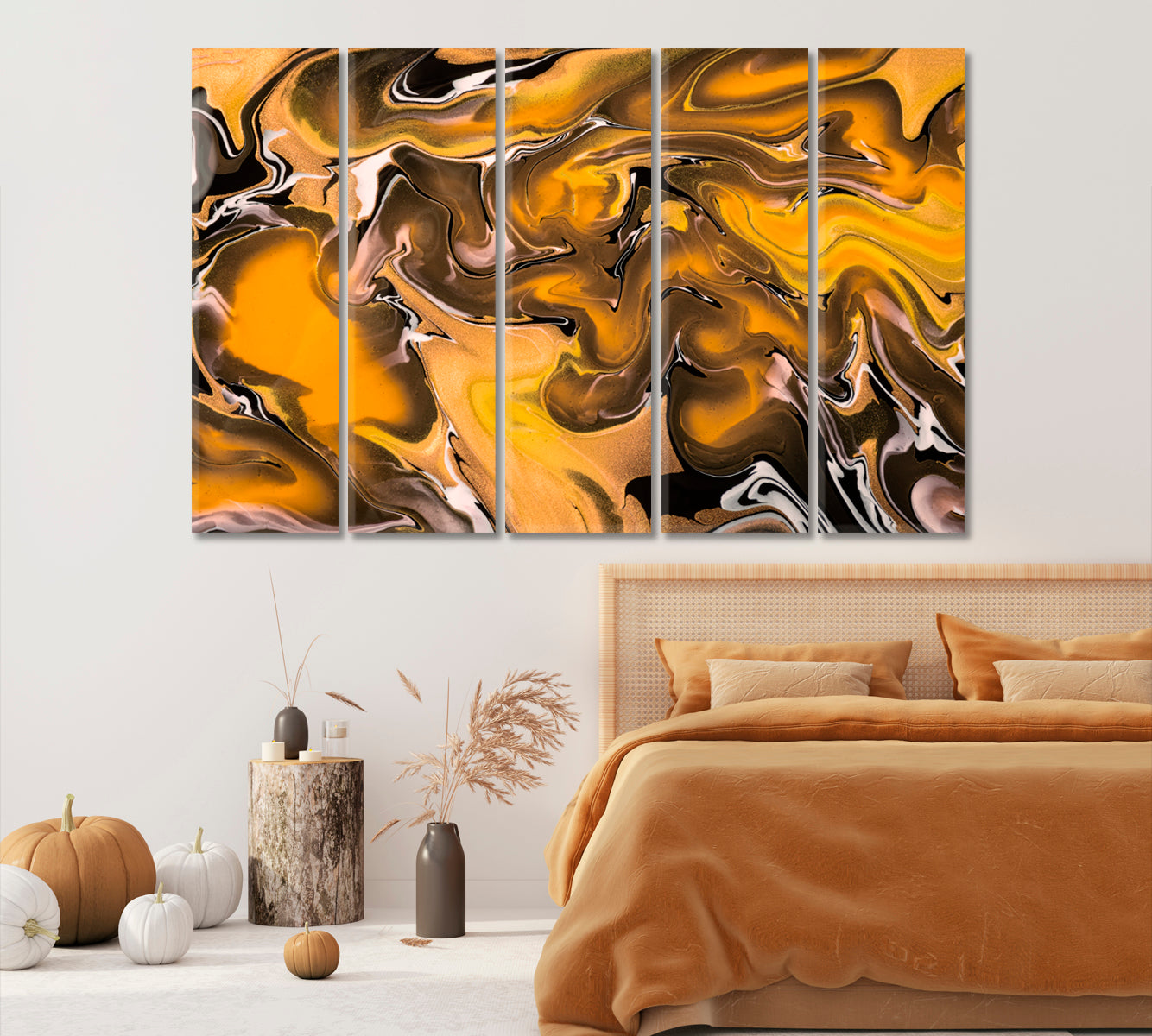 Abstract Brown Marble Wavy Pattern Canvas Print-Canvas Print-CetArt-1 Panel-24x16 inches-CetArt
