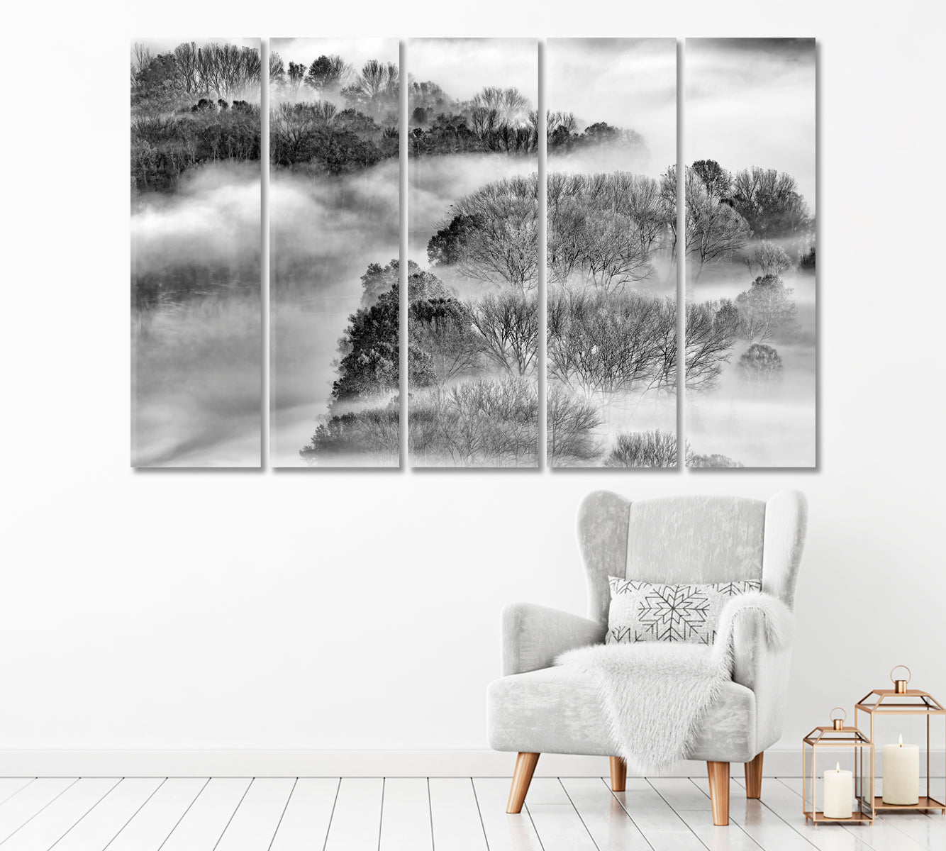 Foggy Forest Canvas Print-Canvas Print-CetArt-1 Panel-24x16 inches-CetArt