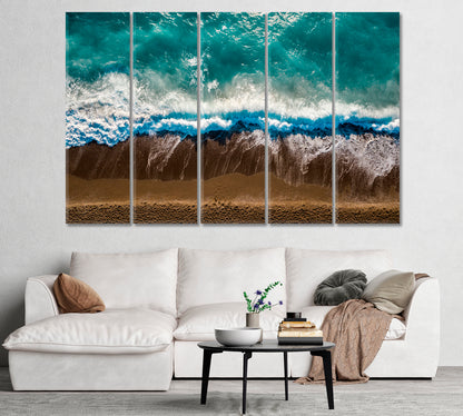 Sea Waves on Rhodes Island Greece Canvas Print-Canvas Print-CetArt-1 Panel-24x16 inches-CetArt