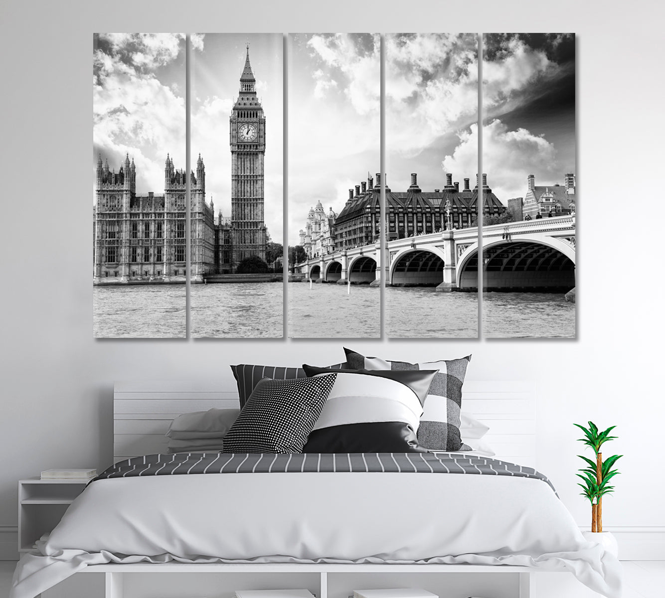 The Big Ben the Houses of Parliament and Westminster Bridge London Canvas Print-Canvas Print-CetArt-1 Panel-24x16 inches-CetArt