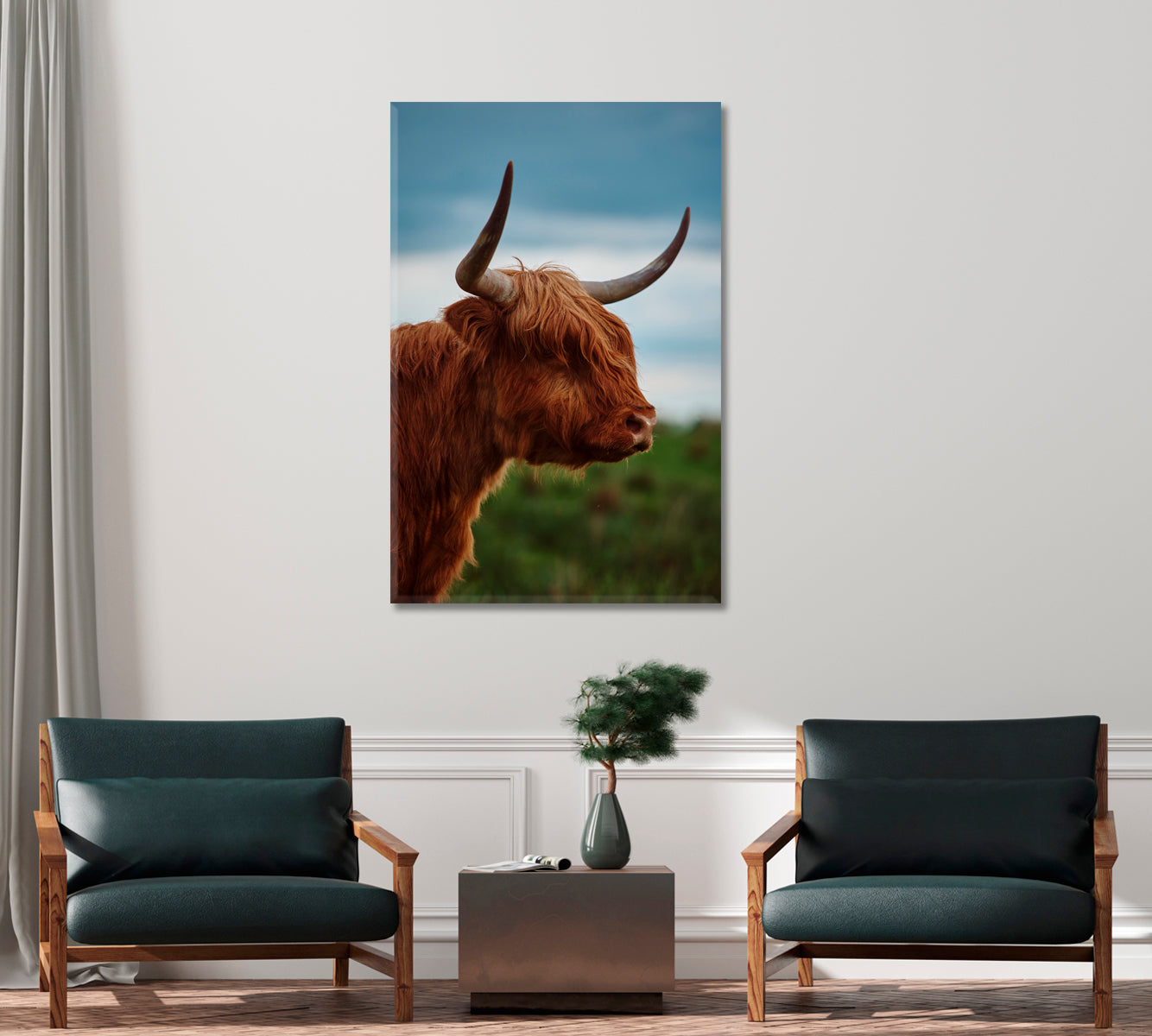 Highland Cow Portrait Canvas Print-Canvas Print-CetArt-1 panel-16x24 inches-CetArt