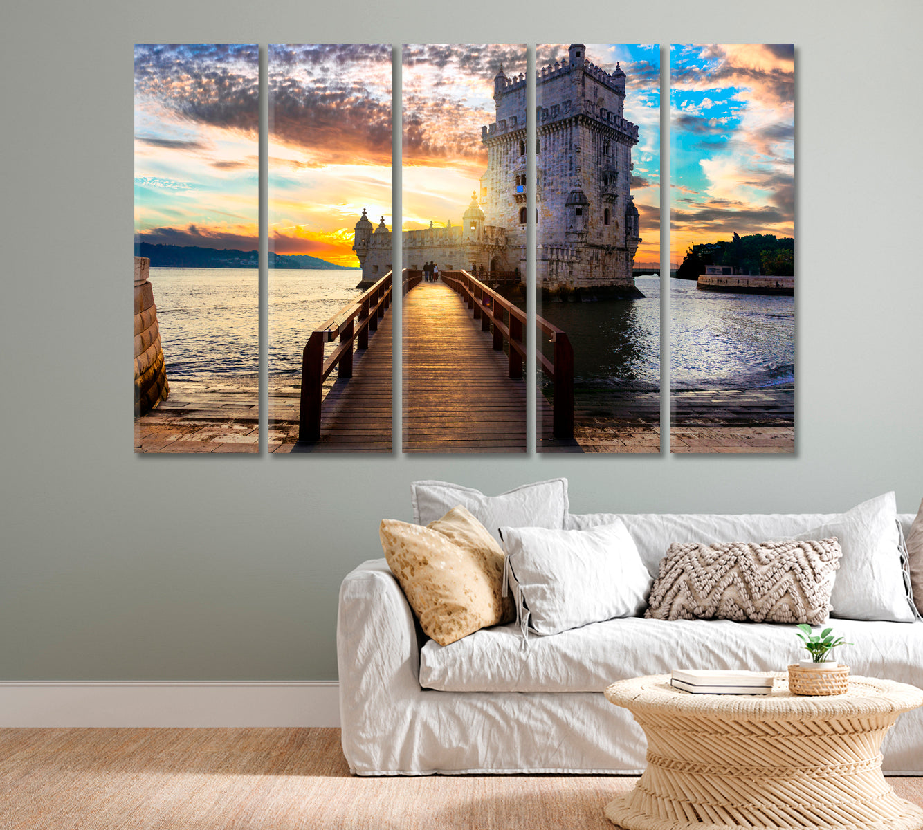 Torre de Belem Tower Lisbon Portugal Canvas Print-Canvas Print-CetArt-1 Panel-24x16 inches-CetArt