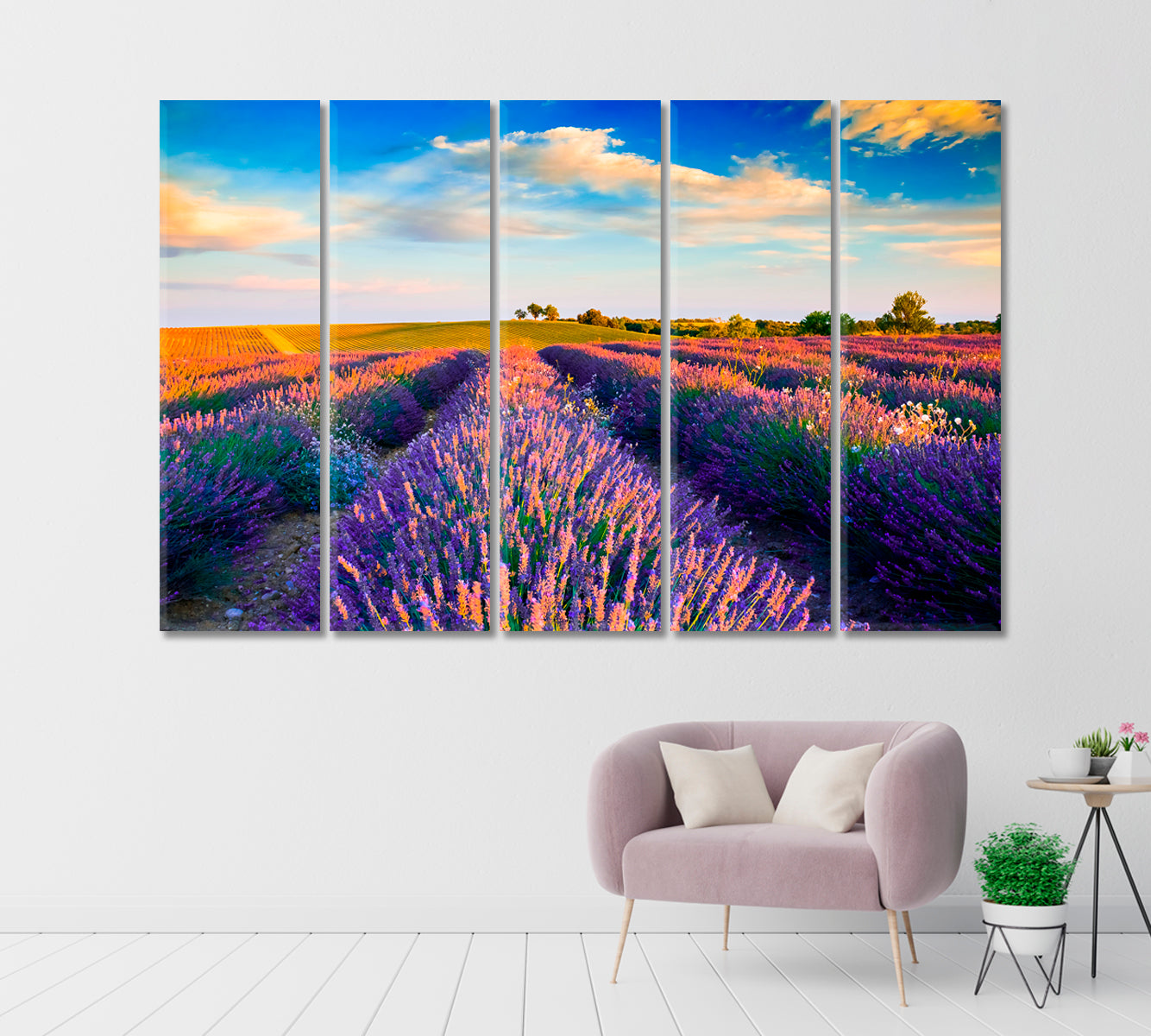 Lavender Field and Provence Hills Canvas Print-Canvas Print-CetArt-1 Panel-24x16 inches-CetArt