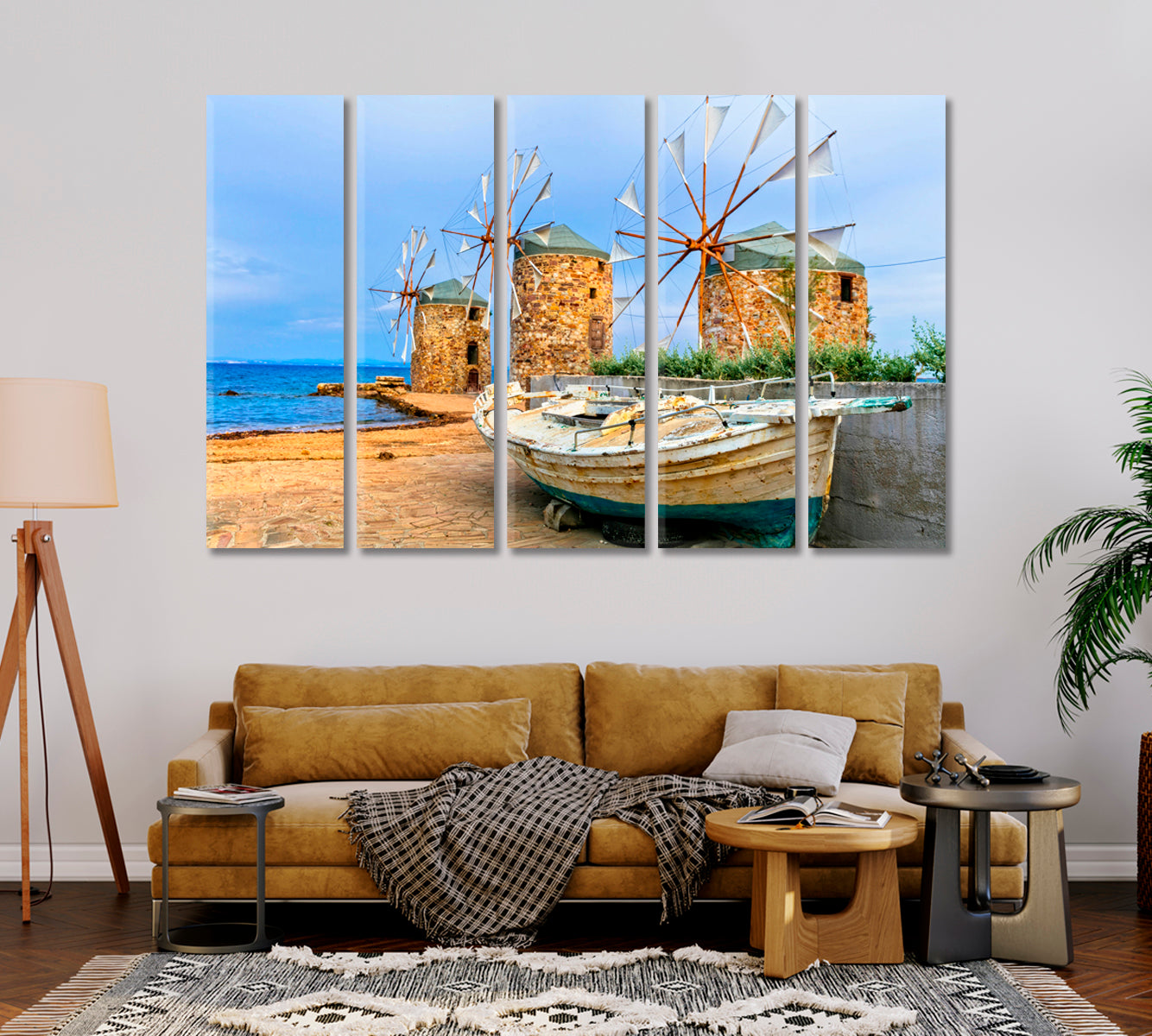 Old Windmills of Chios Island Greece Canvas Print-Canvas Print-CetArt-1 Panel-24x16 inches-CetArt