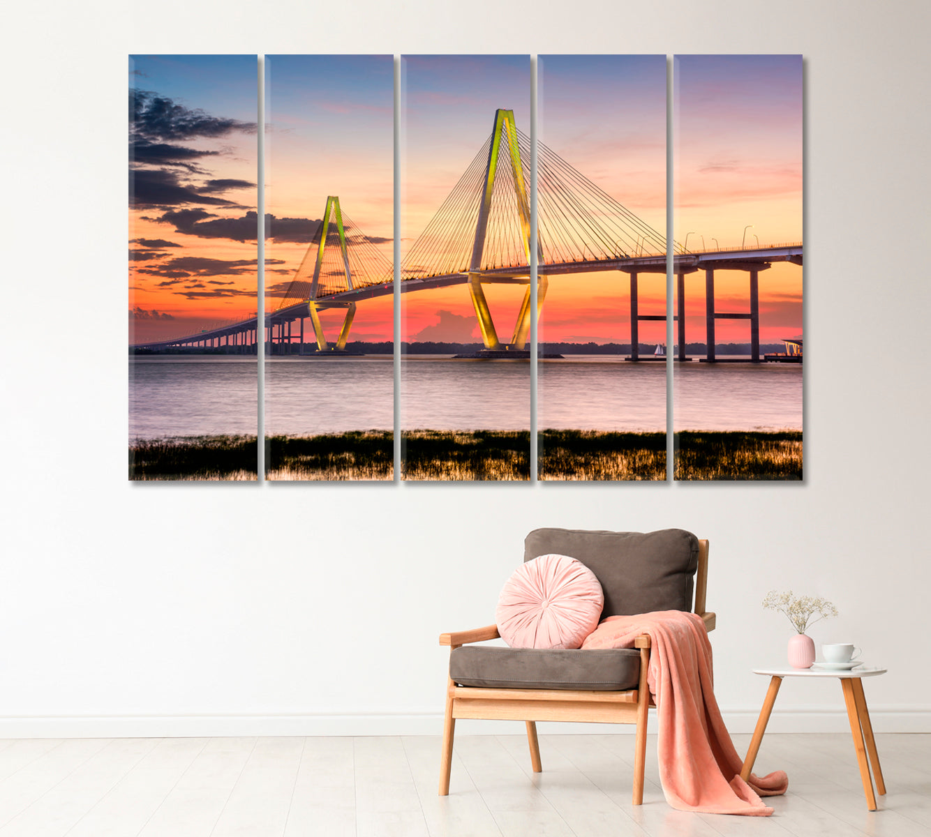 Arthur Ravenel Bridge Charleston USA Canvas Print-Canvas Print-CetArt-1 Panel-24x16 inches-CetArt