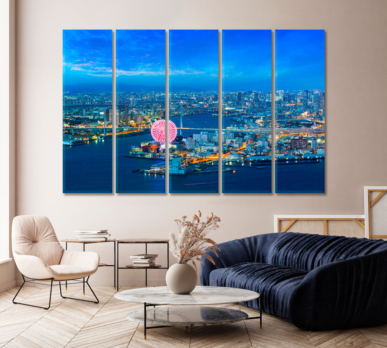 Osaka Bay Japan Canvas Print-Canvas Print-CetArt-1 Panel-24x16 inches-CetArt