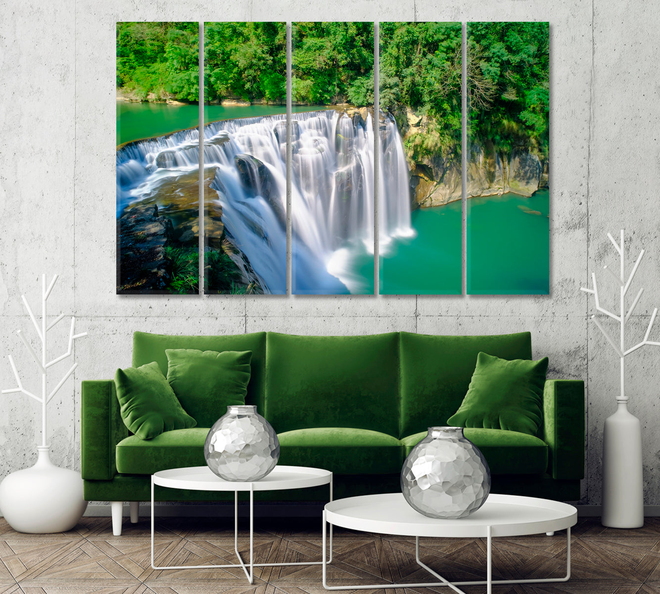 Shifen Waterfall Famous Natural Landscape Taiwan Canvas Print-Canvas Print-CetArt-1 Panel-24x16 inches-CetArt