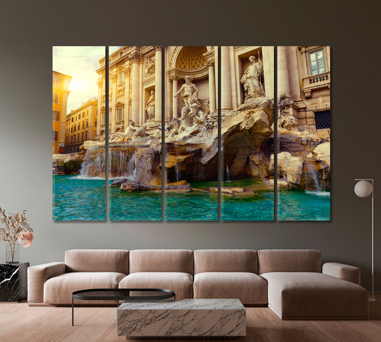 Sculptural Trevi Fountain Rome Italy Canvas Print-Canvas Print-CetArt-1 Panel-24x16 inches-CetArt