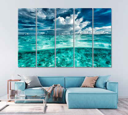 Seascape Coral Gardens under Clear Water Canvas Print-Canvas Print-CetArt-1 Panel-24x16 inches-CetArt