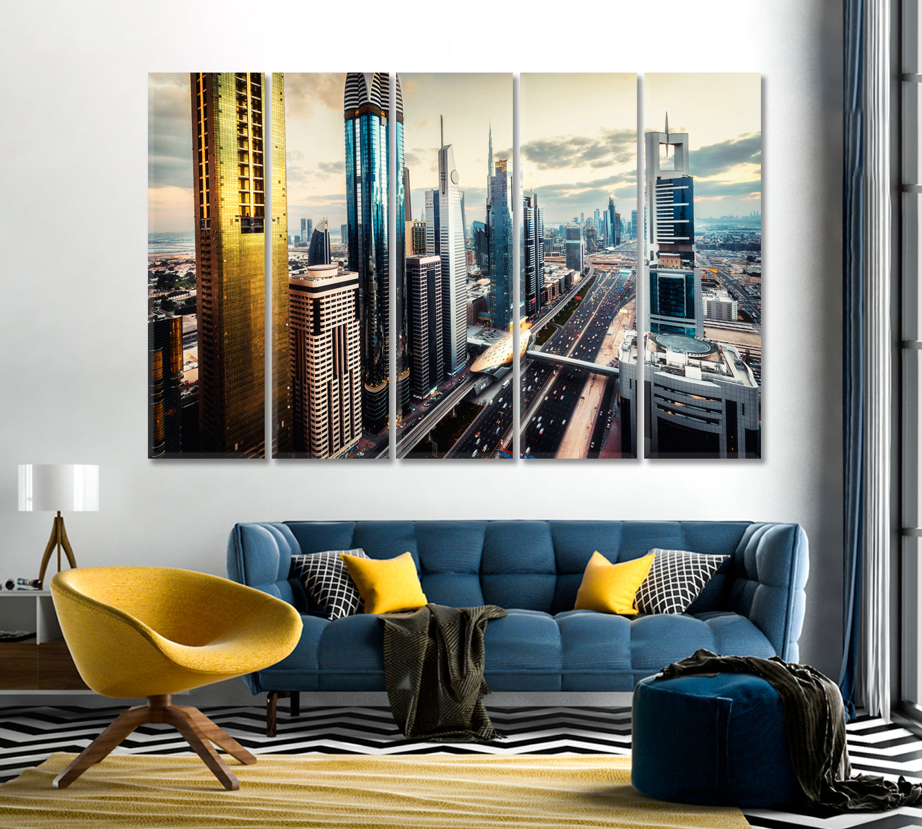 Picturesque Skyline World's Tallest Skyscrapers Dubai Canvas Print-Canvas Print-CetArt-1 Panel-24x16 inches-CetArt