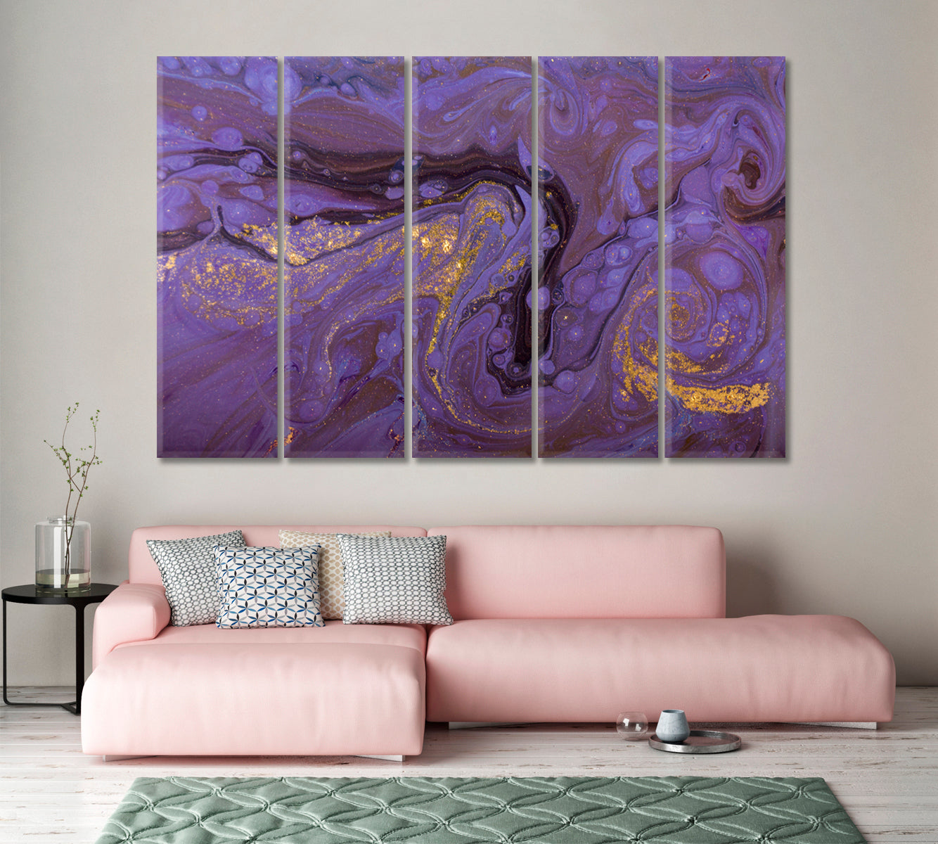 Purple Marbling Pattern Canvas Print-Canvas Print-CetArt-1 Panel-24x16 inches-CetArt