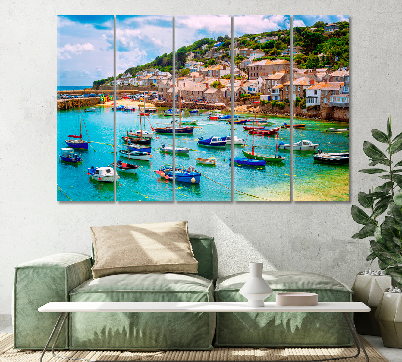 Fishing Port Villages Cornwall England Canvas Print-Canvas Print-CetArt-1 Panel-24x16 inches-CetArt