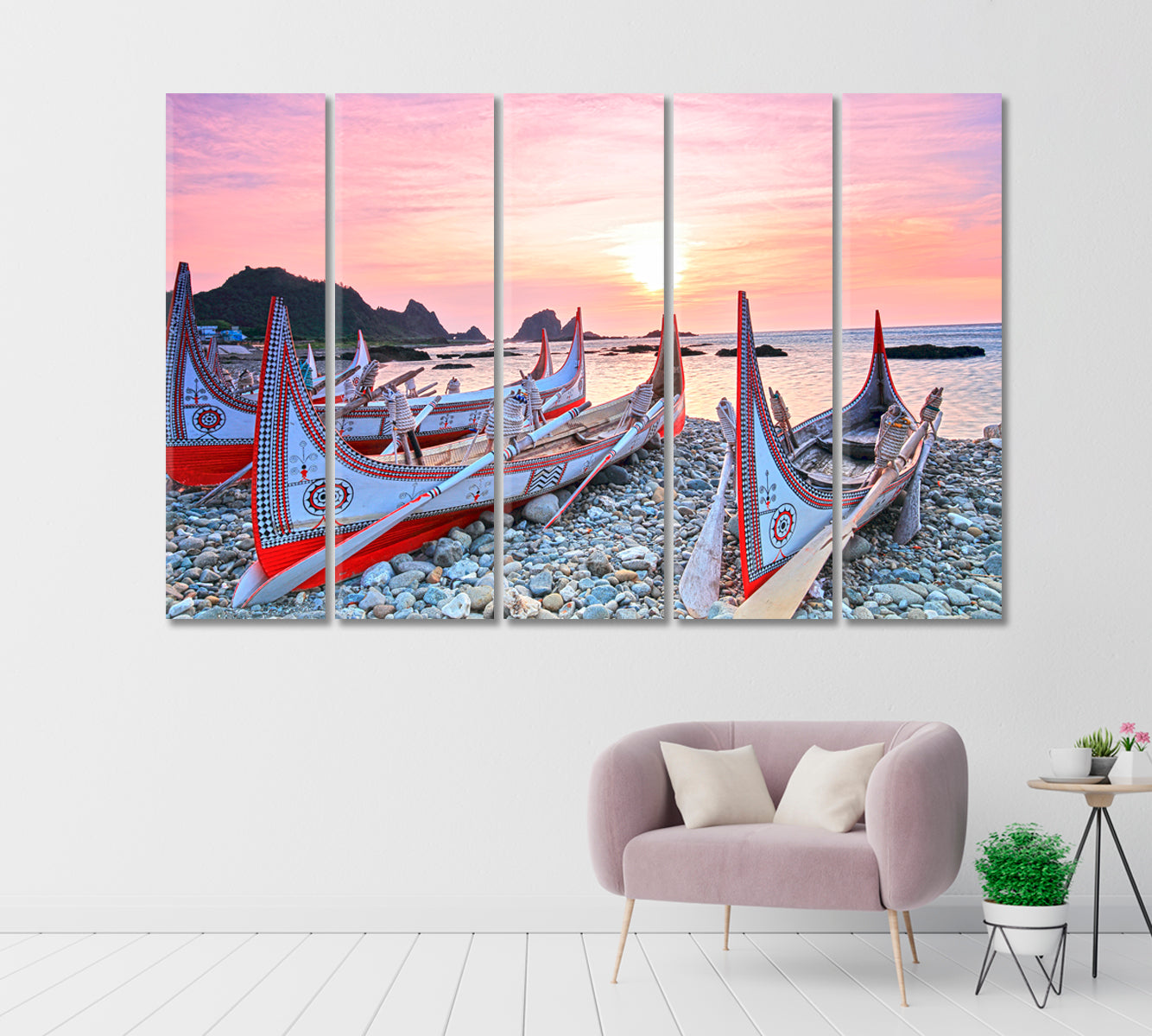 Canoe on the Sea Coast Thailand Canvas Print-Canvas Print-CetArt-1 Panel-24x16 inches-CetArt